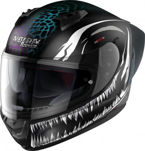 Integralhelm N60-6 SPORT RAVENOUS #28 matt-schwarz-weiss