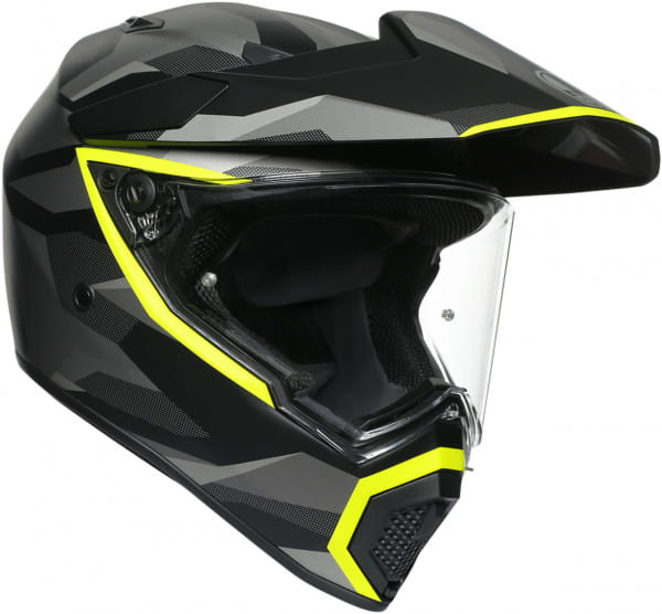 Endurohelm AX9 Siberia schwarz matt-gelb fluo